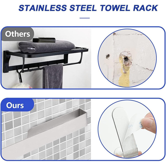 Полірована клейка вішалка HASA zone для рушників у ванній кімнаті, 20 см, сіра (3032)