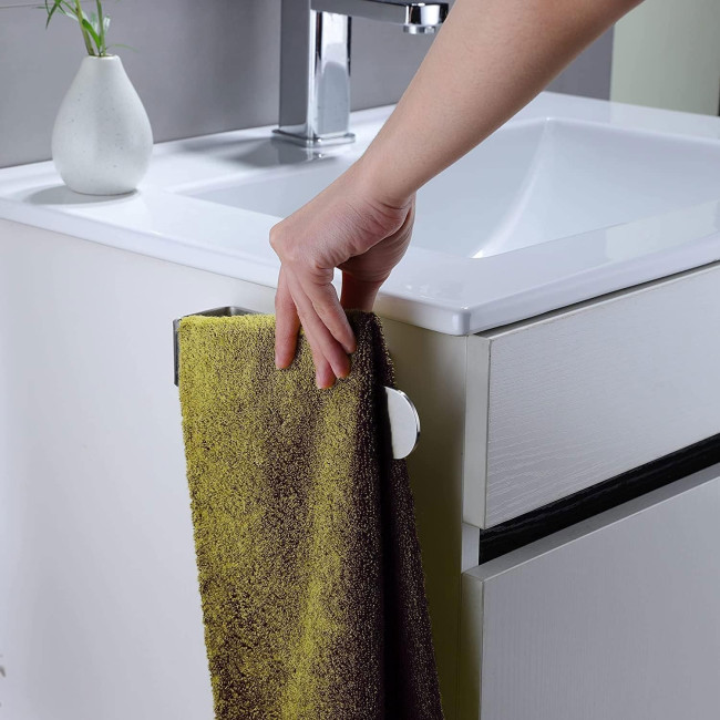 Полірована клейка вішалка HASA zone для рушників у ванній кімнаті, 20 см, сіра (3032)