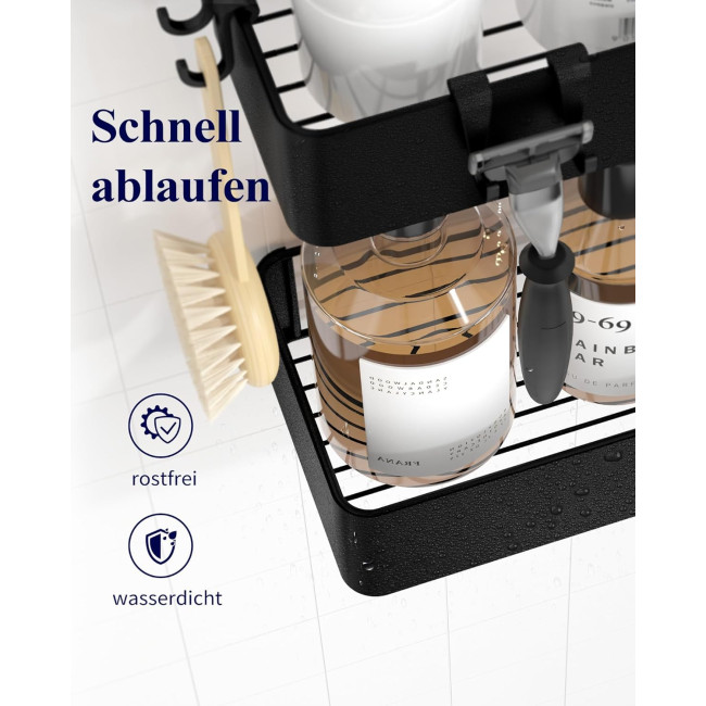 Полиця для душу Kitsure 4027BL,  упаковка з 2 нержавіючих органайзерів для ванної кімнати (2087)