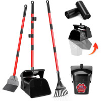 Поворотний контейнер для сміття Ormalla LJT03 Pooper Scooper, граблі та лопата з 60 мішками для сміття, міцний совок (2070)