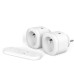 Програмована розетка SURNICE 16A з дистанційним керуванням, радіусом дії 40 м, Plug and Play, 2 розетки та 1 пульт, білі (2107) № 