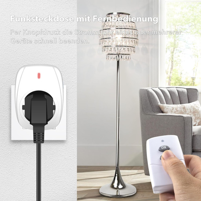 Радіорозетка HBN BNC-50/G89R-1-1 з 1 пультом дистанційного керування, 16 A/3680 Вт, біла (0118)