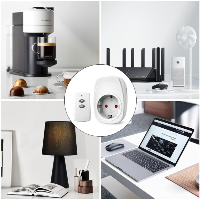 Радіорозетка HBN BNC-50/G89R-1-1 з 1 пультом дистанційного керування, 16 A/3680 Вт, біла (0118)