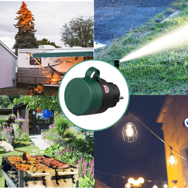 Радіорозетки SURNICE з дистанційним керуванням для зовнішнього використання, комплект розеток IP44 1 +2, 2300 Вт 1пульт (2110)