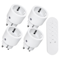 Радіорозетки SURNICE з пультом дистанційного керування, радіус дії 80 м, 10 А, 2300 Вт, міні-радіорозетка, біла (2102)