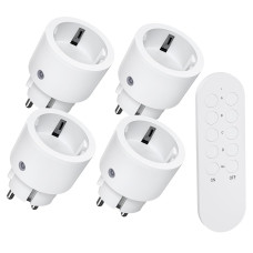 Радіорозетки SURNICE з пультом дистанційного керування, радіус дії 80 м, 10 А, 2300 Вт, міні-радіорозетка, біла (2102)