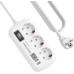 ROOTOMA Подовжувачі з кабелем 6188 на 3 розетки змінного струму та 4 USB, 1,5 м, 4000 Вт/16 А, білий (5066) № 