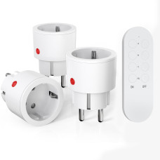 Розетки SURNICE SNR3006 з пультом дистанційного керування, 10 A/2300 Вт, дальність дії 40 м, радіорозетки з пультом, білі (2096)