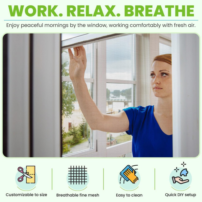 Сітка від комах Apalus BF005, можна розрізати на вікна розміром до 110 x 130 см, чорна (4060)