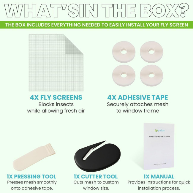 Сітка від комах Apalus BF005, можна розрізати на вікна розміром до 110 x 130 см, чорна (4060)