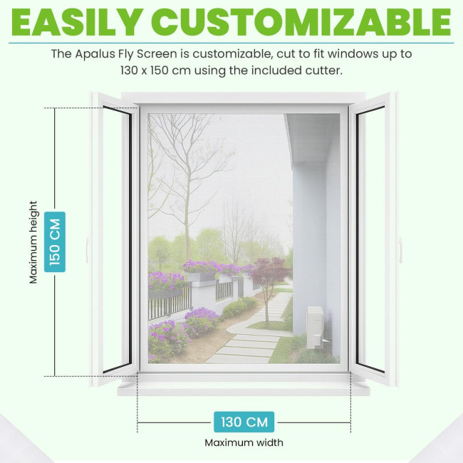 Сітка від комах Apalus BF005, можна розрізати на вікна розміром до 130 x 150 см, білий (4061)