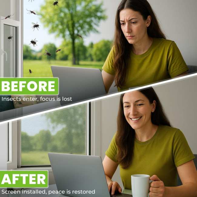 Сітка від комах Apalus BF005, можна розрізати на вікна розміром до 130 x 150 см, білий (4061)