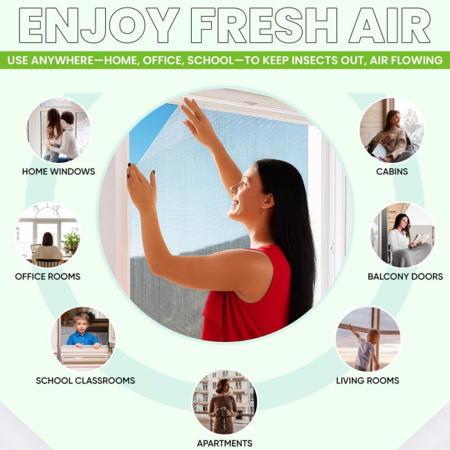 Сітка від комах Apalus BF005, можна розрізати на вікна розміром до 130 x 150 см, білий (4061)