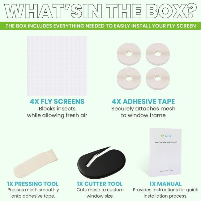 Сітка від комах Apalus BF005, можна розрізати на вікна розміром до 130 x 150 см, білий (4061)