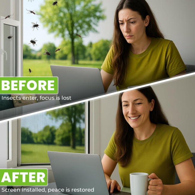 Сітка від комах Apalus BF005, можна розрізати на вікна розміром до 130 x 150 см, чорна (4059)