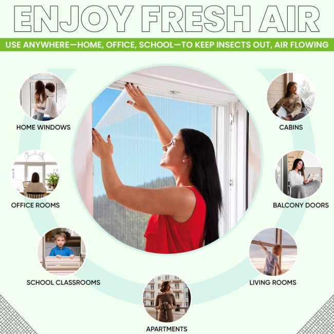 Сітка від комах Apalus BF005, можна розрізати на вікна розміром до 130 x 150 см, чорна (4059)