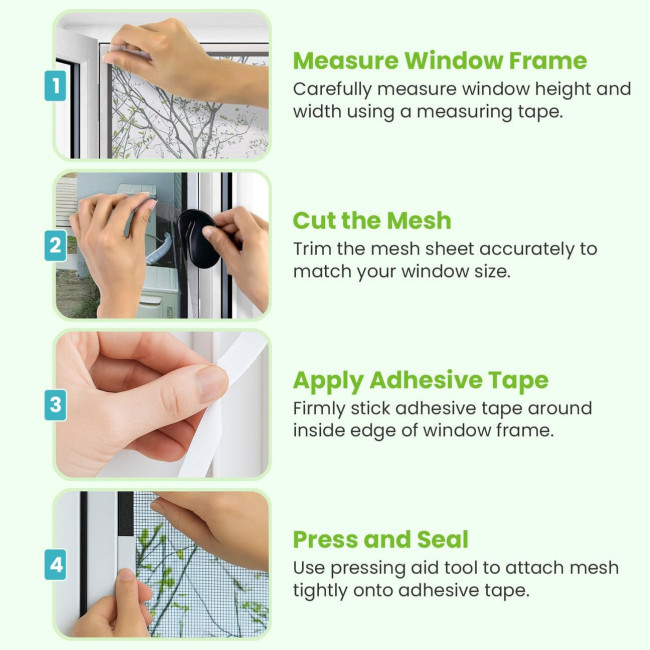 Сітка від комах Apalus BF005, можна розрізати на вікна розміром до 130 x 150 см, чорна (4059)