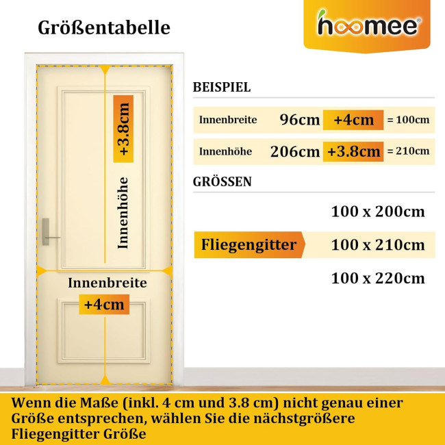 Сітка від комах HOOMEE HSD-001 LightView для балконних дверей, 100 x 210 см, чорна (4054)