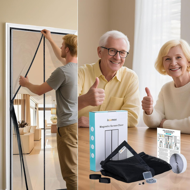 Сітка від комах HOOMEE HSD-001 LightView для балконних дверей, 100 x 210 см, чорна (4054)