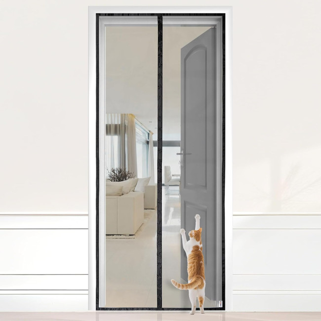 Сітка від комах HOOMEE HSD-001 LightView для балконних дверей, 80 x 200 см, чорна (4056)