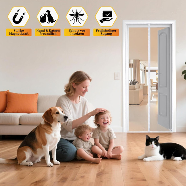 Сітка від комах HOOMEE HSD-001 LightView для балконних дверей, 90 x 200 см, білий (4049)