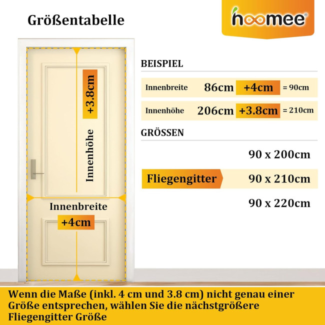 Сітка від комах HOOMEE HSD-001 LightView для балконних дверей, 90 x 210 см, білий (4050)