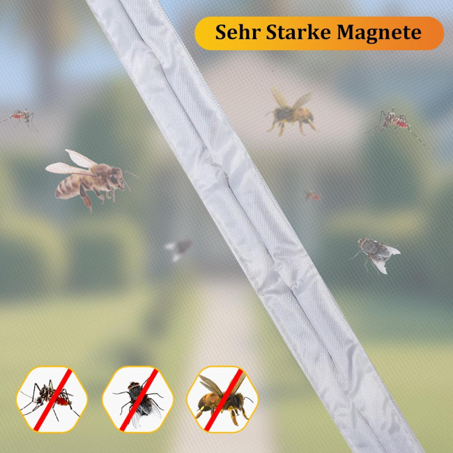 Сітка від комах HOOMEE HSD-001 LightView для балконних дверей, 90 x 210 см, білий (4050)