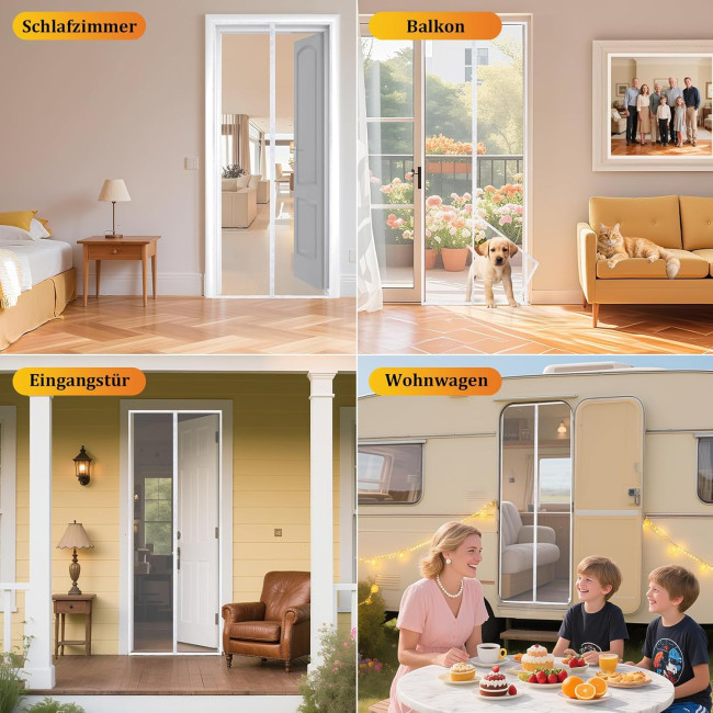 Сітка від комах HOOMEE HSD-001 LightView для балконних дверей, 90 x 210 см, білий (4050)