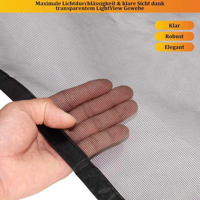 Сітка від комах HOOMEE HSD-001 LightView для балконних дверей, 95 x 200 см, чорна (4057)