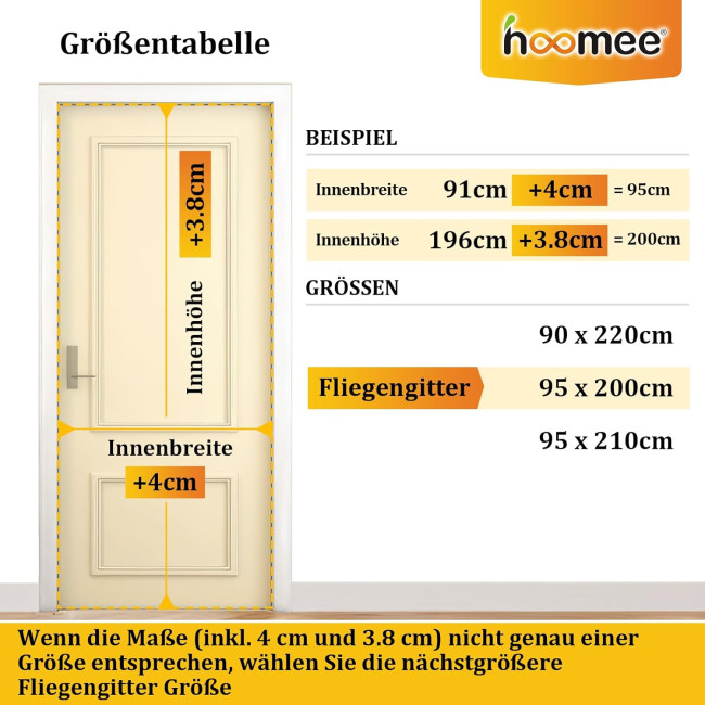 Сітка від комах HOOMEE HSD-001 LightView для балконних дверей, 95 x 200 см, чорна (4057)