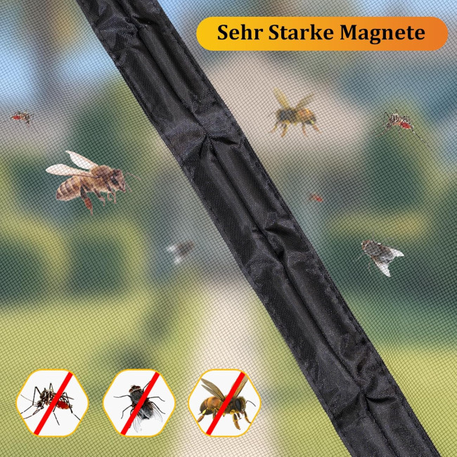 Сітка від комах HOOMEE HSD-001 LightView для балконних дверей, 95 x 200 см, чорна (4057)