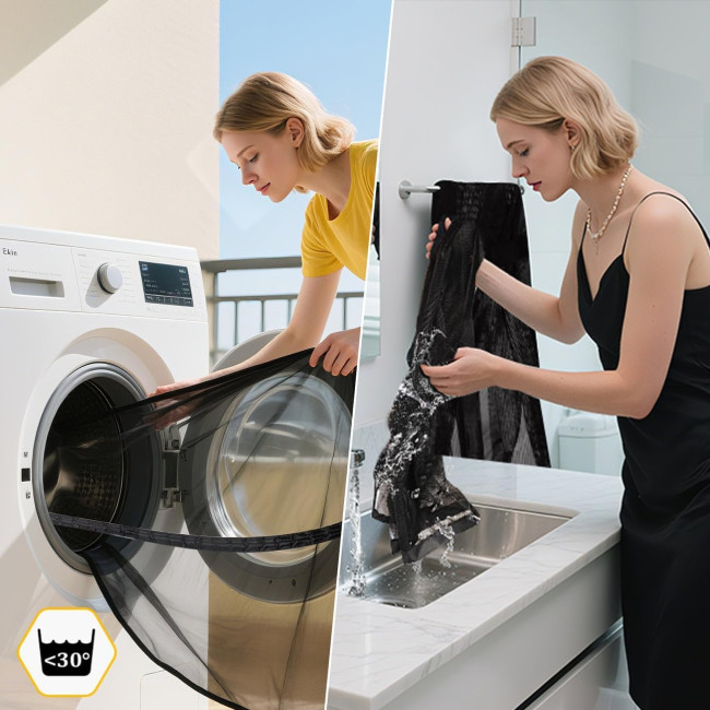 Сітка від комах HOOMEE HSD-001 LightView для балконних дверей, 95 x 200 см, чорна (4057)