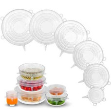 Силіконові універсальні кришки 12 шт, Silicon Cap, колір Рандом, Набір універсальних кришок для посуду (0199)