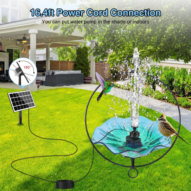 Сонячний фонтан SZMP SP29D2 для купання птахів потужністю 3,5 Вт, білий (3035)