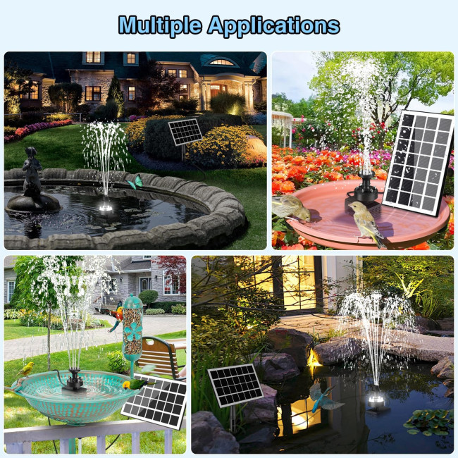 Сонячний фонтан SZMP SP29D2 для купання птахів потужністю 3,5 Вт, білий (3035)