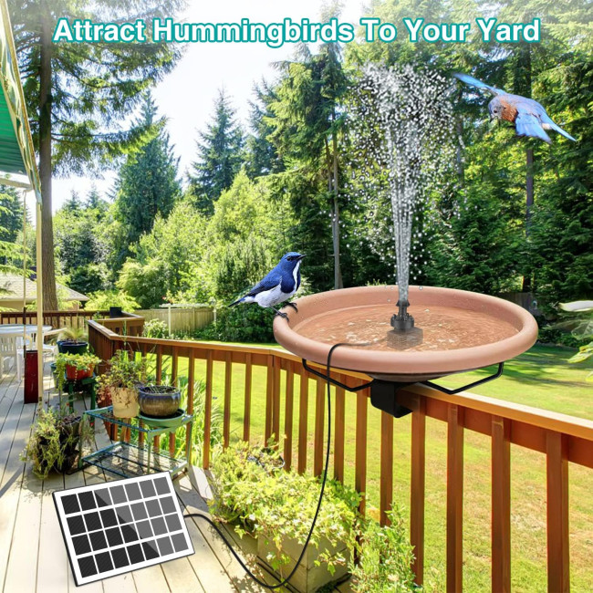 Сонячний фонтан SZMP SP29D2 для купання птахів потужністю 3,5 Вт, білий (3035)