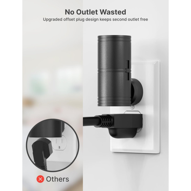 Світлодіодні нічники Likelgn NL-CY3K-BK-2PC з регульованою яскравістю, чорний (4092)