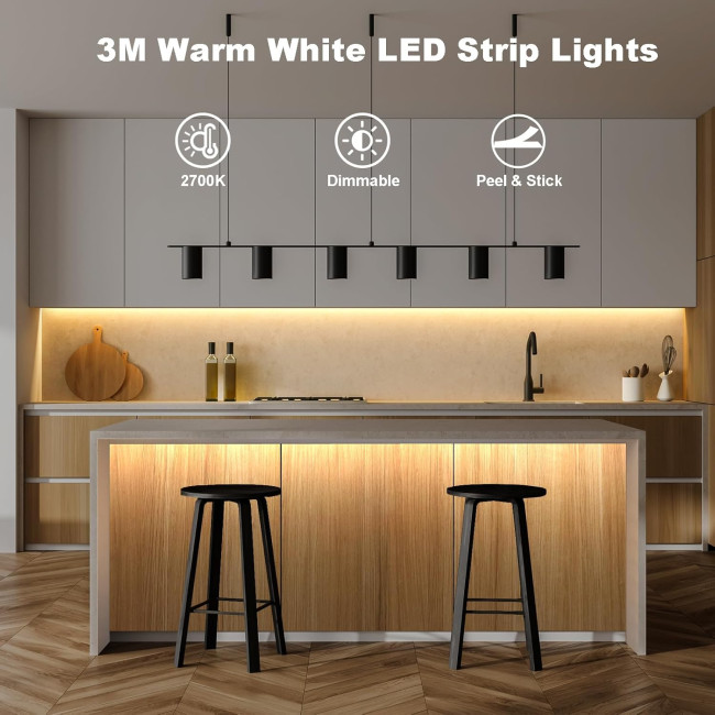 Світлодіодні стрічки CCILAND WW-102 3м на батарейках з пультом дистанційного керування, теплий білий (4109)