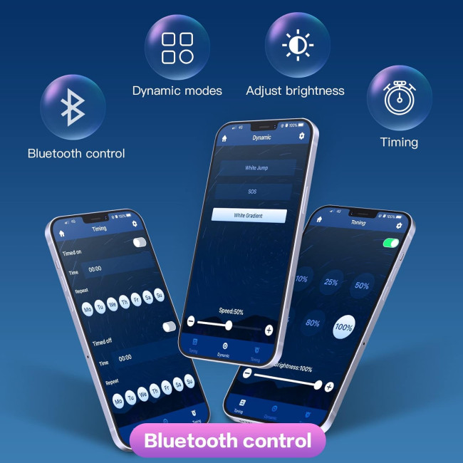 Светодиодные светильники для кухни под шкафом, Wobsion 5м CL07-3000. Bluetooth и ИК-пульт дистанционного управления, яркие 1500 лм (0054)