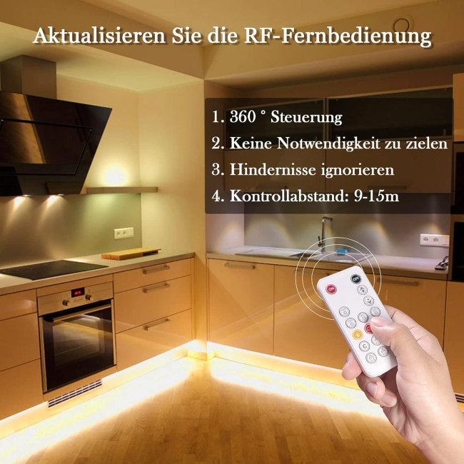 Світлодіодна стрічка WOBANE CS05-3000 5м. теплий білий, з регульованою яскравістю, з таймером, 12 В світлодіодна стрічка з пультом дистанційного керування (0051)