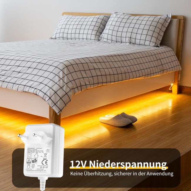 Світлодіодна стрічка WOBANE CS05-3000 5м. теплий білий, з регульованою яскравістю, з таймером, 12 В світлодіодна стрічка з пультом дистанційного керування (0051)