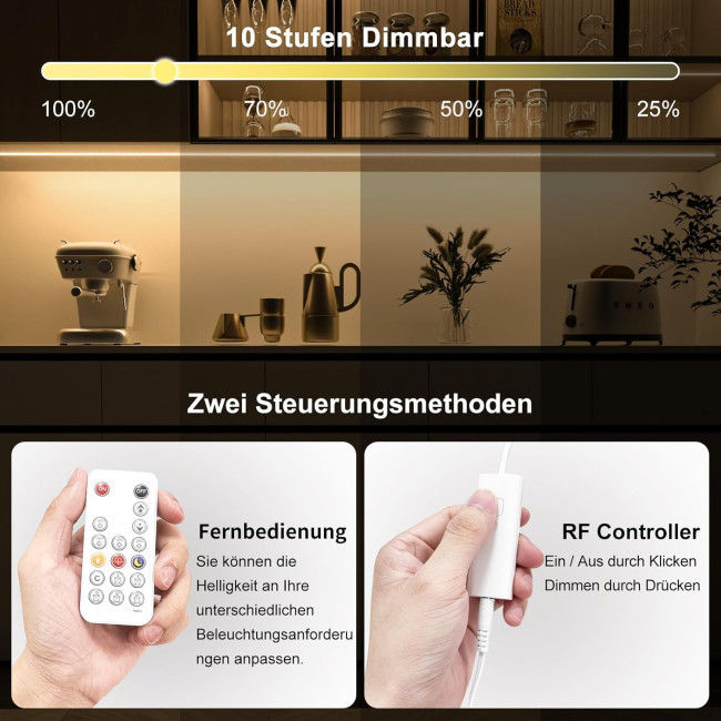 Світлодіодна стрічка WOBANE CS08 5м. 4000 K, 1500 лм, надзвичайно яскрава світлодіодна стрічка з регульованою яскравістю та пультом ДК (0059)