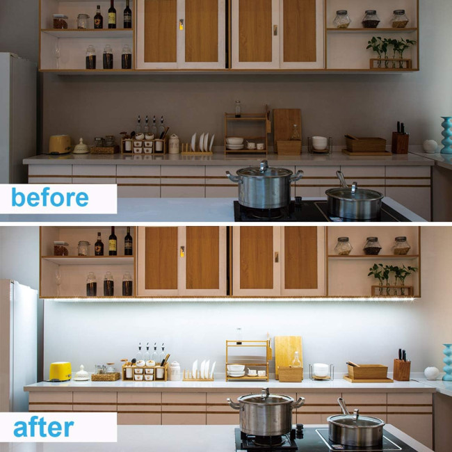 Світлодіодне освітлення під шафи WOBANE CL06-6000 3м. з регульованою яскравістю, з пультом дистанційного керування для кухні, полиці (0055)