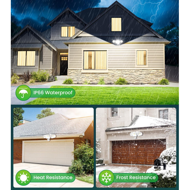 Світлодіодний прожектор CLY 42 Вт 3600 люмен, білий колір 6500K з датчиком руху та пультом дистанційного керування, білий (0072)