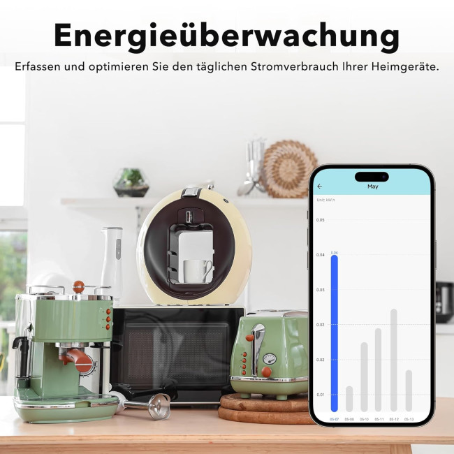 WiFi розетка HBN BNDS-X6T для розумного дому з інтелектуальним перемикачем у додатку, 10 A, сумісна з Alexa та Google (0124)