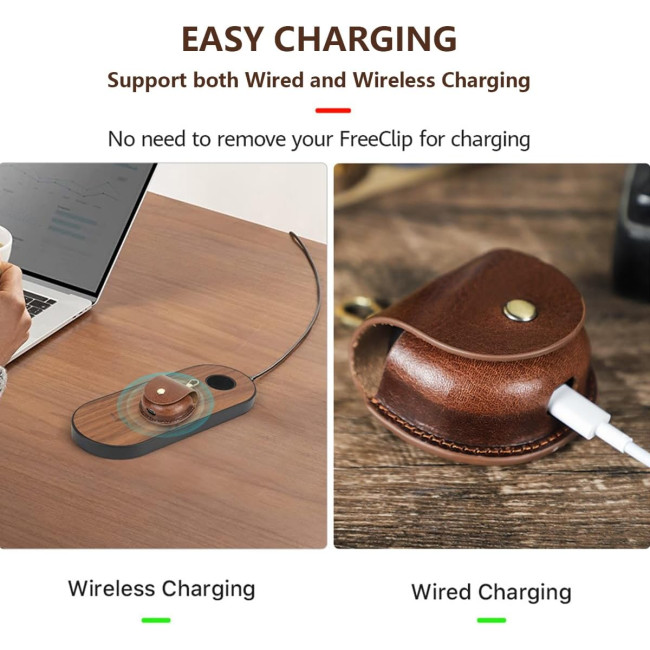 Захисний чохол FAOONNMY з натуральної шкіри, сумісний з портативними бездротовими навушниками Huawei FreeClip, ударостійкий, коричневий (0123)