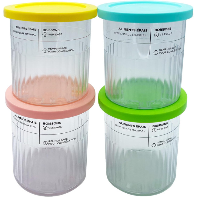 Замена для бутылок и крышек Adwrparts 4 шт., совместимых со льдогенератором Ninja Creami Deluxe серии NC500, NC500, NC501 (2101)