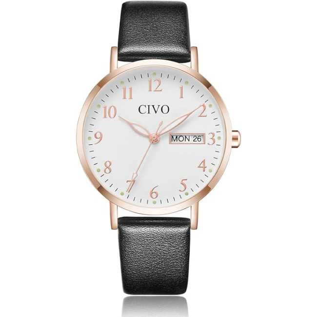 Жіночий годинник CIVO 2408 у ретро-дизайні для жінок, шкіряний ремінець (4079)