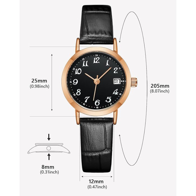 Жіночий годинник CIVO 6260 зі шкіряним ремінцем та маленьким циферблатом 25 мм (4078)