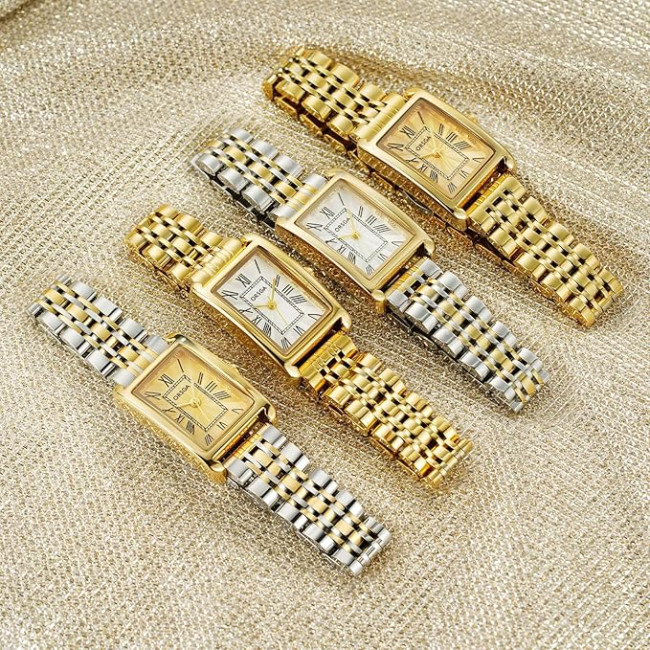 Жіночий годинник CIVO 9299, Vintage Square з нержавіючої сталі аналоговий кварцовий, срібний (4084)